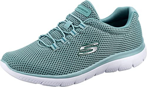 Skechers Womens Summits Artistry Chic Sneaker, Sage Mesh White Trim, 6 UK
