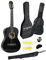 Chitarra Classica Acustika in Legno 100 cm 6 Corde in Nylon 4/4 Misura 39 Nero