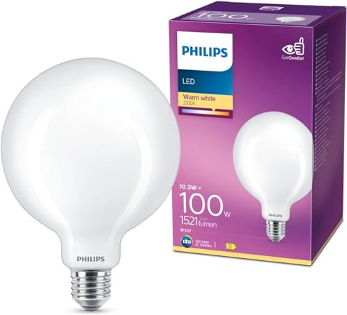 Philips LED Lampadina Globo 10.5W E27 Luce Bianca Calda
