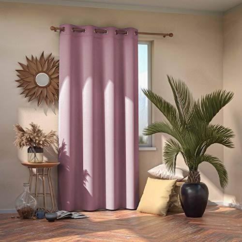 AmeliaHome Blackout Vorhang 140x245 cm rosa 1 St. Ösenschal Verdunkelungsvorhang Blickdicht Fensterdekoration Dekoschal Dekorvorhang Blackout