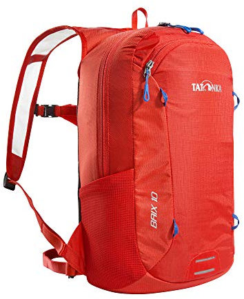 Tatonka Fahrradrucksack Baix 10L - Kleiner, leichter Outdoor-Rucksack mit Helmhalterung und 10 Liter Volumen - Herren und Damen (red orange)