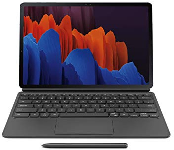 Samsung Galaxy Tab S7+ Keyboard, Black (EF-DT970UBEGUJ) (Renewed)