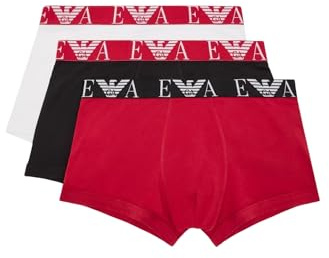 EMPORIO ARMANI Man fetstil monogram 3-pack bagagerumsmatta vit M, Vit/skoter/svart, M