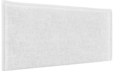 DHOME Testiera in lino naturale con bordo della testiera imbottito Letto moderno TOP TRENDING (Bianco, 105cm (Letto 80/90/105))