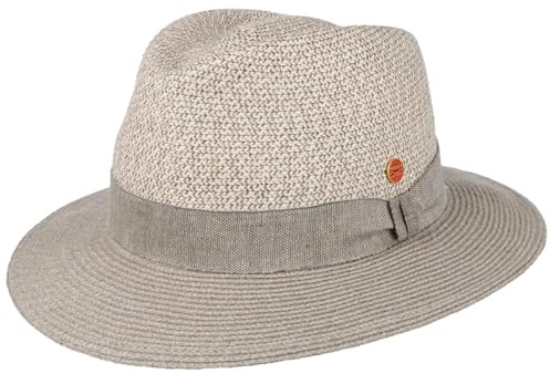 Mayser Mathis Hut Fedora UV-Schutz Packable Made in EU Damen Frühling Sommer grau M (57-58 cm)