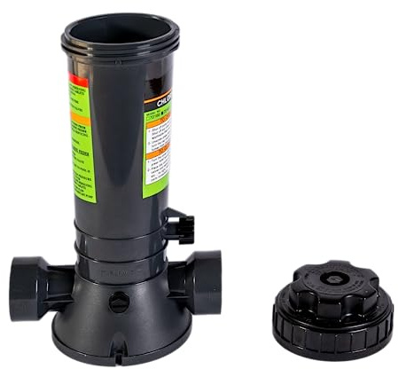 Chlor Dosierer automatisch für Pool Dosierschleuse bis 7 Langzeittabletten Anschluss 1,5 Zoll Innengewinde mit Entlüftungsventil dosiert automatisch das SChlor im Pool