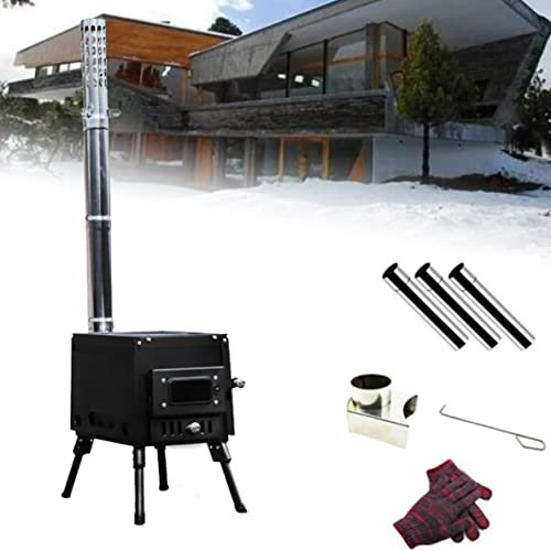 Estufa De Leña Portátil Para Carpa, Estufa Para Acampar, Con 3 Silbatos De Chimenea, Mini Estufa Para Acampar, Estufa Para Chimenea, para Acampar, Barbacoa, Fiesta, Caminatas,BStyle-S