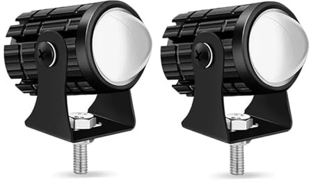 DOUKI Moto LED Fendinebbia Luce per Moto a LED Mini faretti a LED Bicolore Lente per proiettore Faro ciclomotore fendinebbia da Lavoro Bici Luminosa