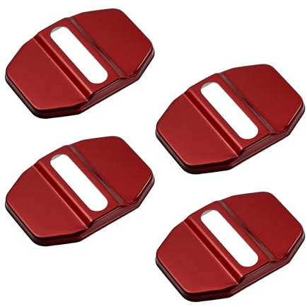 Motoforti Door Latch Lock Cover for Mercedes-Benz for AMG A S m C Red 4 Pc | Stainless Steel, 4 Pc, Door latch lock buckle protector