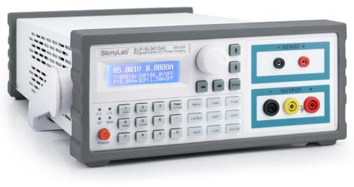 stonylab Fuente de Alimentación DC, 0-30V 0-5A, Pantalla Azul con Resolución de 0,1 mA, Fuente de Alimentación DC Programmable de Precisión para Pruebas Electrónicas e Investigación en Laboratorio