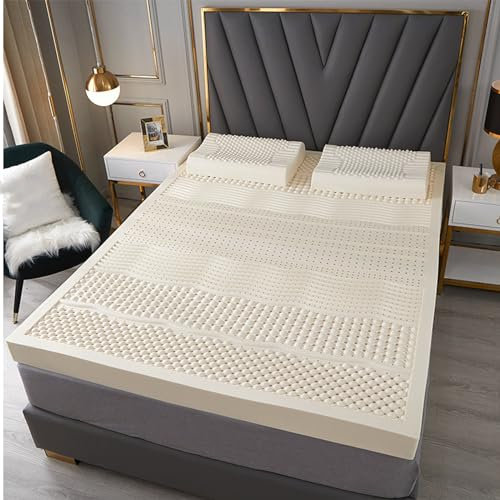 TFDRSEXVD 100% Naturlatex-Matratzen, atmungsaktive und Bequeme Matratzenauflagen gegen Rückenschmerzen, 3 Zoll,Massage,70x140x7.5cm