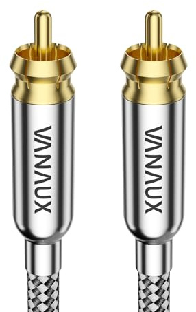 VANAUX Subwoofer Cable, Digital Coaxial Audio Cable [Dual Shielded, 24K Gold-Plated RCA to RCA] for Home Theater, HDTV, Car Stereo, Speakers, Hi-Fi Systems (3FT)