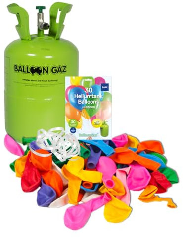 Horror-Shop Botella De Helio Balloon GAZ con 30 Globos De Colores