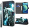 GLANDOTU Lederhülle für Samsung Galaxy A16 4G/5G Hülle, Kartensteckplätzen Muster Flip Wallet Handyhülle Tasche Case Schutzhülle Kompatibel mit Galaxy A16 Hülle - Wolf
