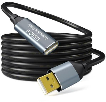 SSS·GRGB Active USB Extension Cable 10M, USB 2.0 Type A Male to USB A Female Cord, High Speed 480 Mbps with 1 Extension Chipsets Signal Booster Repeater Cable - 33FT