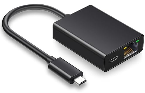YEZriler Adaptador Ethernet para Fire TV Stick, adaptador micro USB a RJ45 Ethernet compatible con Fire TV Stick/4K/4K Max, Fire TV Cube, Chromecast Ultra Audio, adaptadores micro USB a Ethernet,
