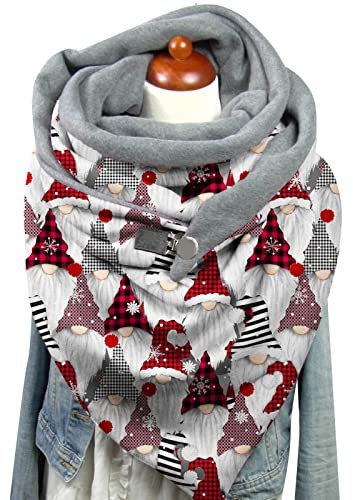 Weihnachtsschal Dreieckstuch Pieces Schal Damen Schal Damen Mit Knopf Dreiecksschal Elegant Klassischer Winter Dreieck Schals Weihnachten Warme Halstuch Damen Soft Einfarbig Herbstscha