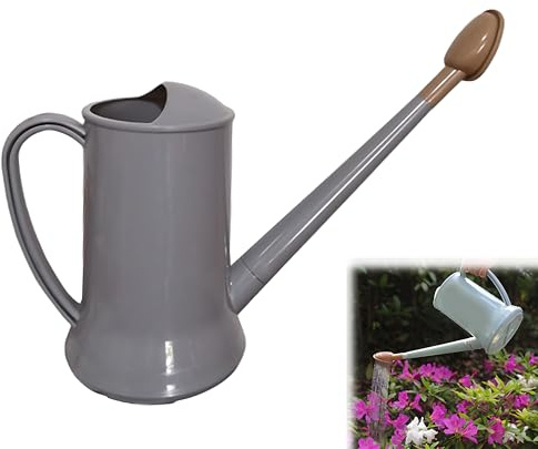 2L Gießkanne,Gartengießkanne mit langem Ausgießer,klein Pflanzengießkanne,Leichte Wassersprühflasche,Garten Wasserkanne mit Abnehmbarer Brause,Kunststoff Gartengeräte für Innen & Außen(Grau, Grün, Bla