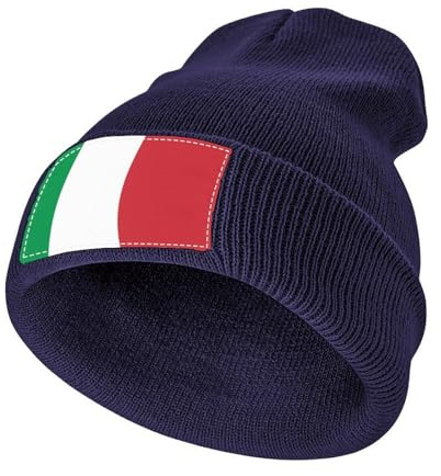 Cmagnifico Bonnet tricoté avec drapeau de l'Italie, bonnet d'hiver pour homme, femme, comme sur l'image, Taille unique