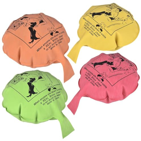 Rhode Island Novelty 8 Whoopee Cushion Asst Colors (1 Per Order, Style May Vary)