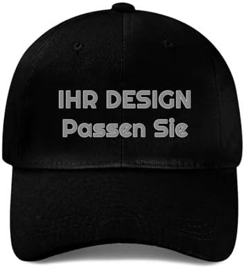 ROHBVMN Basecap personalisiert mit Foto/Logo/Text | Baseball Cap selbst gestalten | Trucker Cap für Männer & Frauen | personalisierte Kappe mit Namen | Mesh Cap verstellbar Schwarz