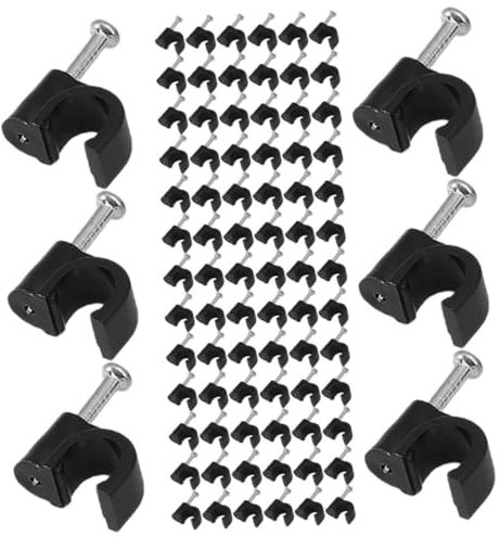SECFOU 400stücke Kabelclips Mit Stahlstiften Für Wandmontage Kabelhalterung Installieren Für Kabelorganisation Innen Und Außenbereichen