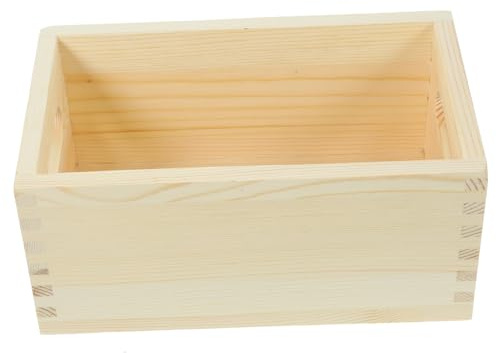 POPETPOP Solid Wood Storage Box for Kitchen Cutlery Organizer Long Rectangular Wooden Storage Bin Organizer Tray for Countertop Use