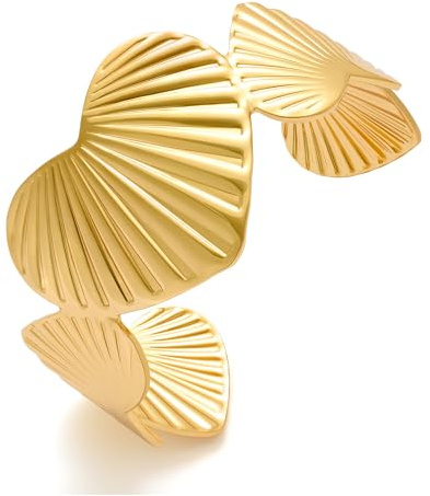 TOVABA Seestern Armreif Gold Muschel Damen – Sommer Armreif Armband Damen im Maritimen Design, Hypoallergen & Farbtreu, Geschenk für Frauen