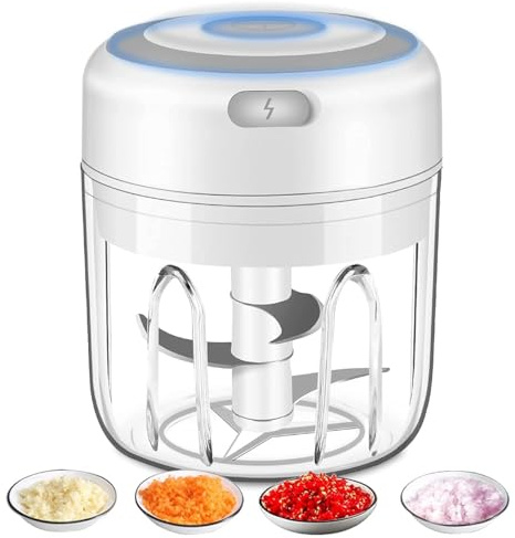 Mini robot de cuisine électrique portable, hachoir à légumes et oignons, sans fil avec chargement USB pour légumes, poivrons, oignons, aliments pour bébés, assaisonnements, noix