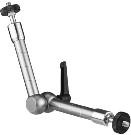 Magic Arm Camera Mount, 360 ° Verstellbarer Artikulationsarm mit 1/4 '' & 3/8 '' Fäden, Reibungskamera -Boom -Armmontage für DSLR -Kameras Action Camerars LED -Leuchten LCD (11 Zoll RJ088)