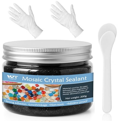 Malta sigillante per mosaico bianco, 200 g, per mosaici e piastrelle (nero, 200 g)