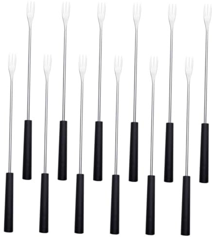 TOPBATHY 12piezas Tenedor Para Olla Caliente De Acero Inoxidable De Tenedores Para Fondue De Queso Tenedores Para Frutas Para Mojar Fondue Postre y Parrilla De Cocina