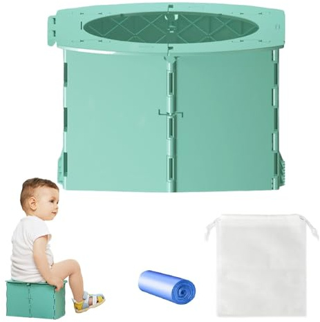 Faltbares Töpfchen für Kinder, Töpfchen für Unterwegs, Baby Kindertoilette, Reisetöpfchen, Portable Toiletteneimer Reisetoilette kinder, Tragbare Kindertoilette, Hilft bei Problemen mit Toilette Baby