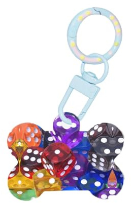 YUBVCF Spiel-Würfel-Set, bedruckt, Acryl, Hundemarken, Schlüsselanhänger, Hundemarke für den Urlaub für Tierliebhaber, Hundegeschenk, M, Acryl
