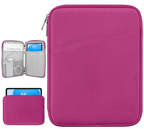 Dadanism 9-11 Custodia Protettiva Borsa Tablet Per iPad (A16) 11, iPad Air 11 M4/M3, iPad Pro 11 M5/M4, iPad 10a Gen/Air 5 10,9, iPad 9/8/7a Gen 10,2, Galaxy Tab A11+ 11, Tab M11 11, Fucsia