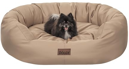 Bjird Oval Hundebett Grosse Hunde Wasserdicht - Hundedecke Sofa, Hundebett Mittelgroße Hunde - Waschbares Hundesofa - Oeko-Tex Hundekissen Dog Bed 75x60 cm Beige L