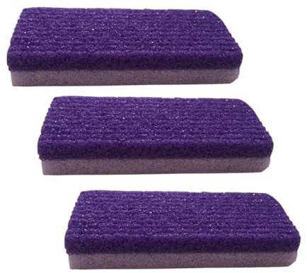Kit 3 Piezas Piedra Pómez para Pies, Removedor Callosidades y Exfoliante | Herramienta Pedicura Agarre Cómodo, Elimina Piel Muerta, Material PU Púrpura