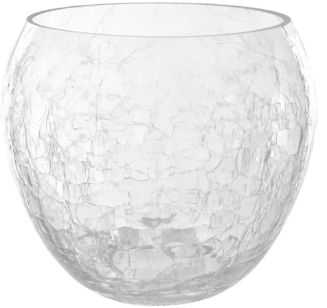 AzaliaDesign Orchid Blumentopf Ball Transparent Kristall Glasscherben |ø 18 cm, H 14.5cm | Orchideen Orchideentopf Übertopf aus Glas Pflanztopf Übertopf aus Glas Blumenkübel Blumenübertopf