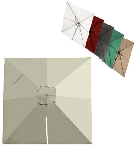 Auvent de rechange pour parasol déporté de 3 x 3 m, 8 baleines - Housse d'ombrage pour terrasse et extérieur, couleur sable, tissu