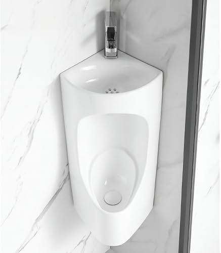 Urinale für Männer Keramik Herren Urinal mit Waschbecken, Wandmontierte Ecke Urinale für Platzeinsparung, Einfach zu reinigen & einfach zu reinigen(Style B)