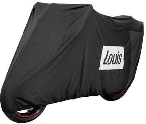 Louis Indoor Motorrad Abdeckplane Stretch, Atmungsaktiv, Reißfest, Frostbeständig, Lackschonend, Schutz vor Staub & Schmutz, Elastisch & Anpassungsfähig, Rundum Gummizug, XL-XXL