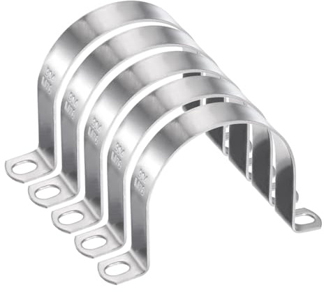 QUARKZMAN 5pcs Abrazaderas Conduit 3 Pulgadas 76mm Abrazadera Tubo En U M76 | Correa Tubo Rígida Acero Inox Soporte En Forma U Con Dos Agujeros Para Tubo Manguera Grueso