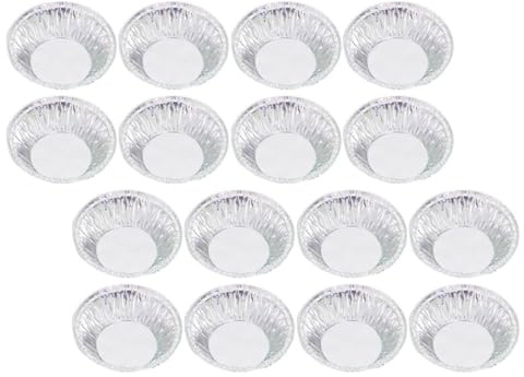 KALLORY Disposable Aluminum Foil Egg Tart Molds 300pcs 7cm Top Diameter 4cm Bottom 2cm Height Baking Tools Tartlet Moulds for Home Kitchen DIY Cake and Pudding Baking