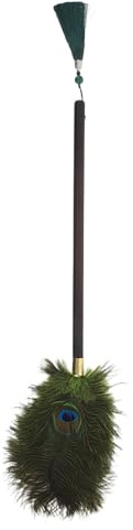 IWOWHERO Plumero de Avestruz Grande con Mango de Nogal, Limpiador de Polvo para Muebles y Ventiladores de Techo, Herramienta Doméstica Ergonómica para Limpieza en Hogar, Oficina y Cortinas