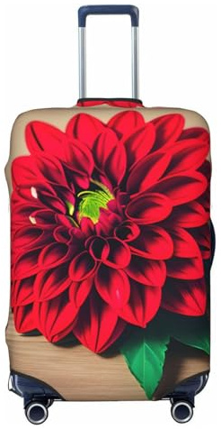 XTYGETY Housse de protection pour valises de 45,7 à 81,3 cm, motif dahlia rouge, motif planche en bois rétro, Noir , L