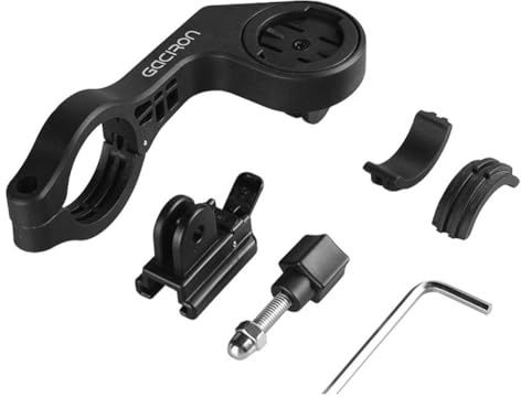 Cykelfäste främre hållare, kompatibel med Garmin och Bryton datorer, justerbar 90° rotation för 25,8-31,8 mm styren