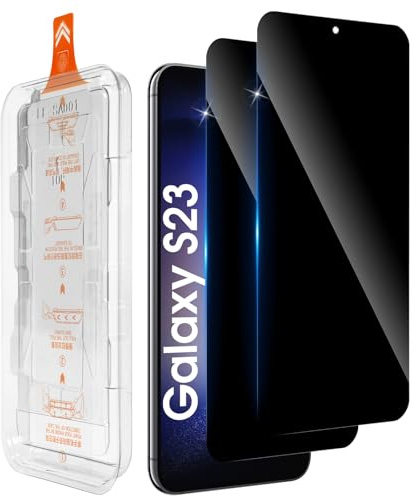 Aerku Sichtschutz für Samsung Galaxy S23 5G für Panzerglas mit Rahmen | 28° Seitenschutz 0,33mm Ultra-Dünn Anti-Spy Folie, 9H Kratzfest Schutzfolie, Staubfreie Schnellmontage Ohne Blasen, 2er-Pack