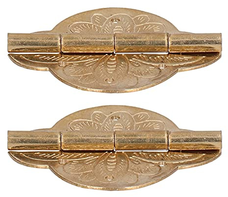 aqxreight Charnières en Laiton Antique 2 Jeux de Petites Charnières pour Portes de Tiroirs, Armoires, Armoires, Table Pliable, Joint à Double Goupille et Finition, Quincaillerie de Meubles de Maison