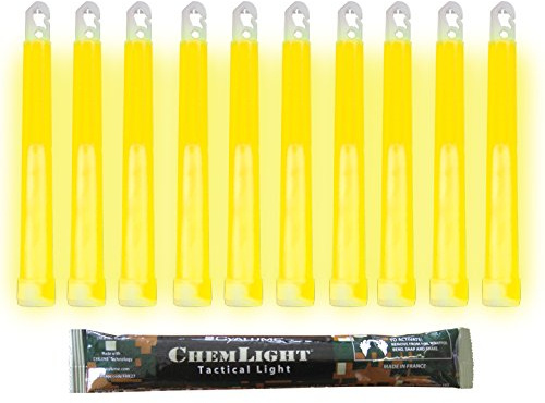 Cyalume Leuchtstab 15 cm, Original Militärische ChemLight Lightsticks In Gelb (100-er Pack), Hohe Brenndauer Von 12 Stunden, 100% Konform Mit Den NATO-Spezifikationen