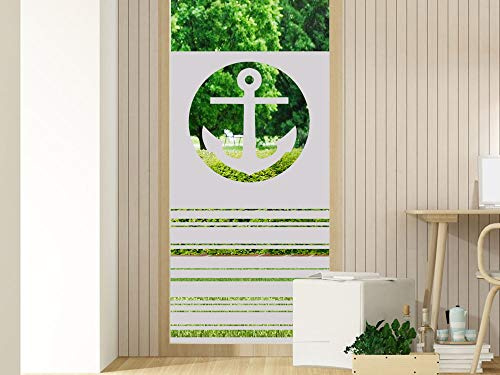 GRAZDesign Fensterfolien Streifen mit Anker - Glasfolie - Folien für Glastüren - Duschkabinen Badfenster Folie / 60x80cm Breite x Höhe